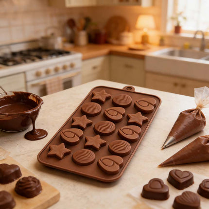 Multipurpose Silicone Mold for Chocolate, Cake, Ice, Candy, Jelly, Nuts & Star