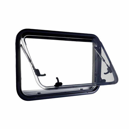 Compact 350x500mm Caravan Window Handle with Integrated Gas Strut | for Small Push-Out Windows