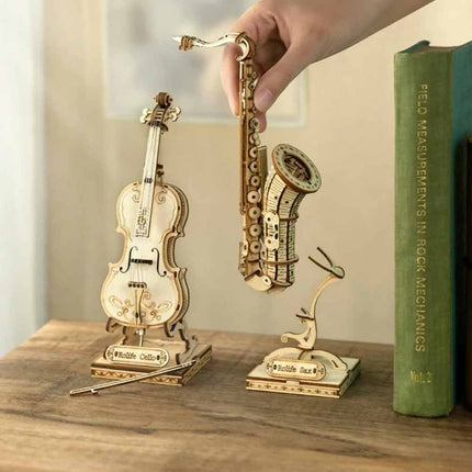 3D Wooden Cello Scale Model DIY Laser Cut Puzzle Kit