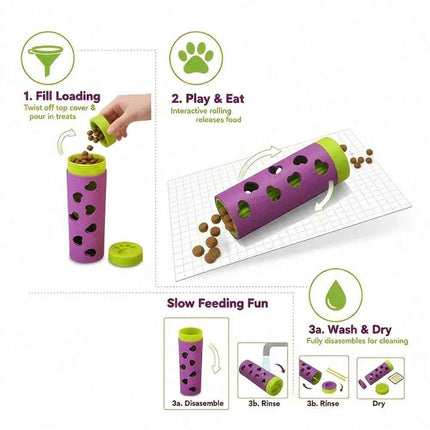 Rolling Pet Treat Dispenser, Interactive Toy for Dog Puppy Cat