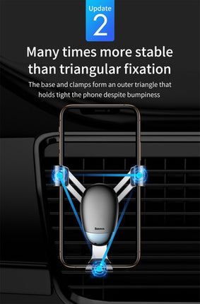 Baseus Gravity Car Phone Mount: Mini Automatic Air Vent Holder for iPhone 15/14, Samsung Galaxy, 3.5-6.8" Phones