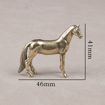 Solid Brass Horse Steed Statue Year of Horse Figurine Tea Pet Home Decor