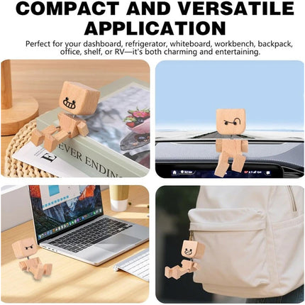 Wooden man car decoration ornament 12 emoticon accessories