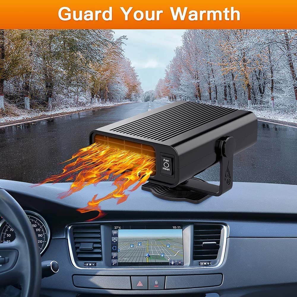 12V Portable Electric Car Heater & Defroster - Fast Windshield Defogger for Trucks, Vans, RV, Boats