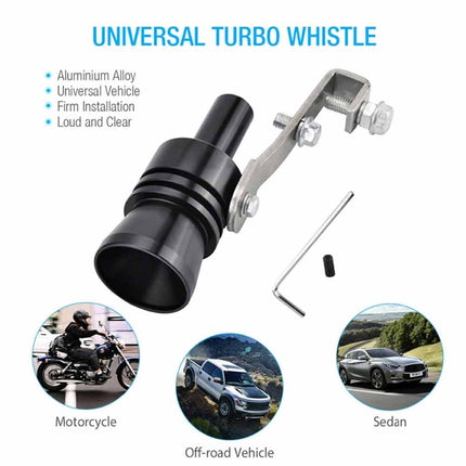 Universal 2PC XL Aluminum Turbo Whistle Loud Exhaust Booster