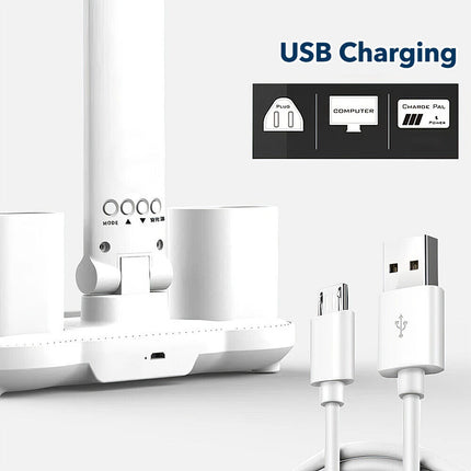 4-in-1 LED Desk Lamp with Fan, Dimmable for Reading & Night Light