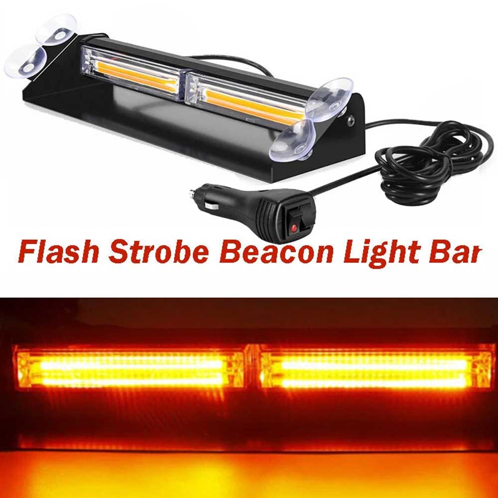 12V-24V Amber LED Strobe Beacon - Waterproof Vehicle Roof Warning Light for Recovery & Emergency