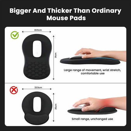 Ergonomic Gaming Mouse Pad with Massage Wrist Support Design