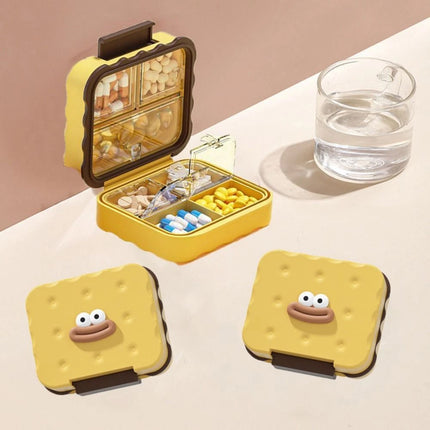 Cute Waterproof Mini 7-Compartment Pill Case for Travel Storage