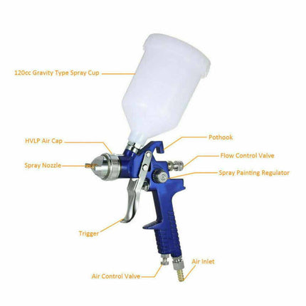 Mini HVLP Air Spray Gun | for Automotive Touch-Up Paint & Spot Repair | Car Detailing Tool