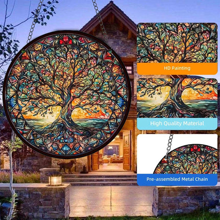 Tree of Life 3Pack Acrylic Hanging Wall Art – Indoor & Outdoor Garden Decor