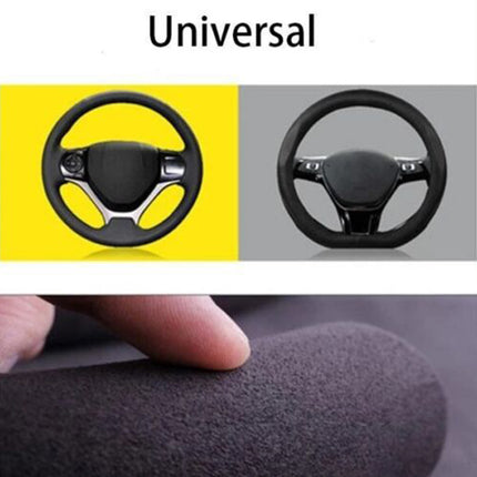 Fluffy Plush Red Steering Wheel Cover, Universal Anti-Slip & Warm Grip for Comfortable Driving