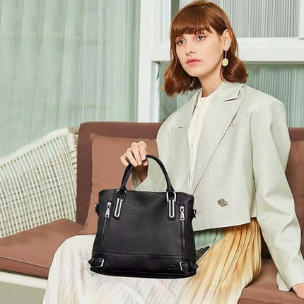 PU Leather Shoulder Tote Bag, Crossbody Purse for Women