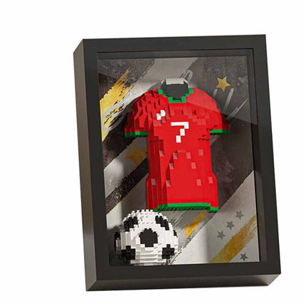 Football Shirt Brick 3D Display with Art Frame Wall Desk Gift for Fans