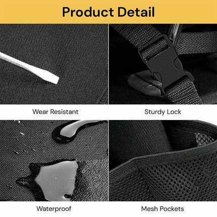 Car Back Seat Organizer with Tablet Pocket - 10-Pocket Hanging Storage for Toys, Books & Travel Essentials