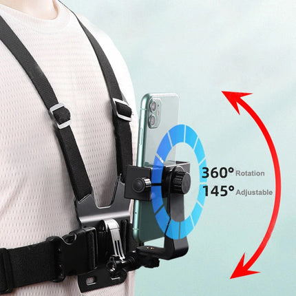 5PCS Chest Mount Harness Strap Action Camera & Phone Holder POV
