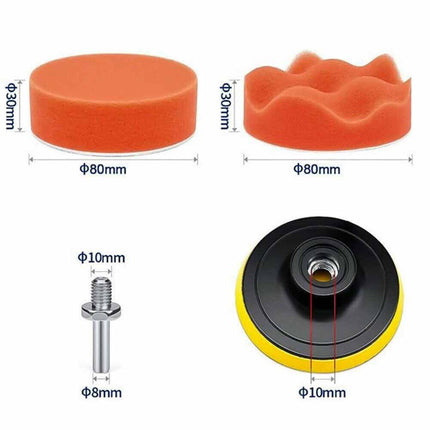 22Pcs Car Polishing Pads Kit - 5 Inch Buffing & Waxing Pads Set with Backing Plate for Drill/Polisher