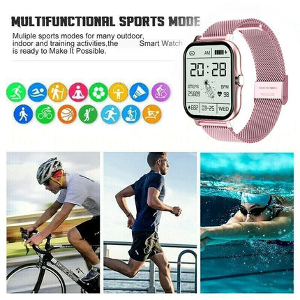 Smart Watch for Women & Men with Heart Rate for iPhone Android Bluetooth - Pink