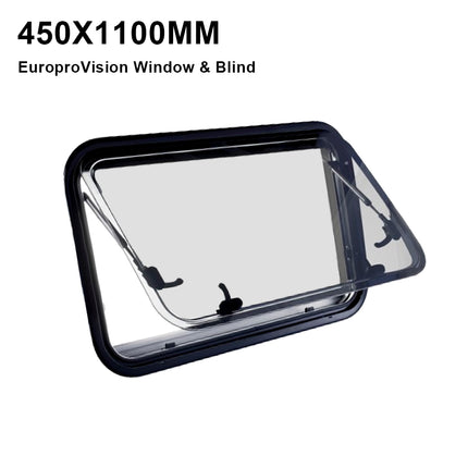 450x1100mm Oversized Caravan Window Handle with Integrated Heavy-Duty Gas Strut | for Wide Push-Out Windows