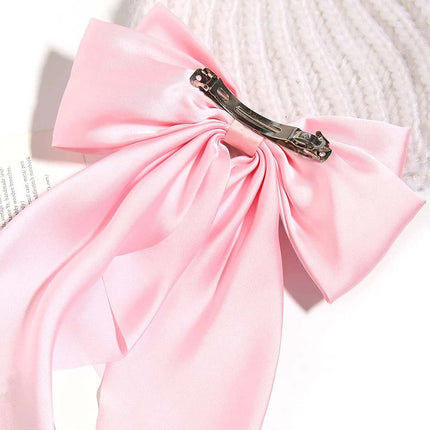 Large Satin Ribbon Bow Hair Clip for Women Girls Barrette