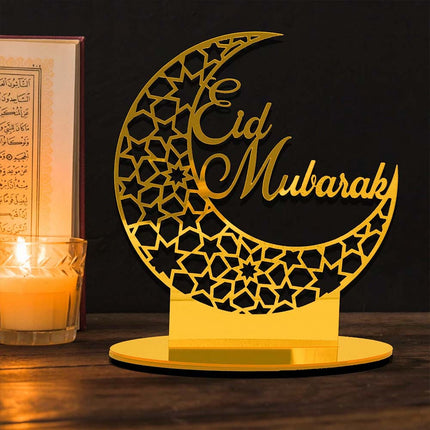 Islamic Eid Mubarak Acrylic Ornament Ramadan Decorations for Muslim Home & Festival Party