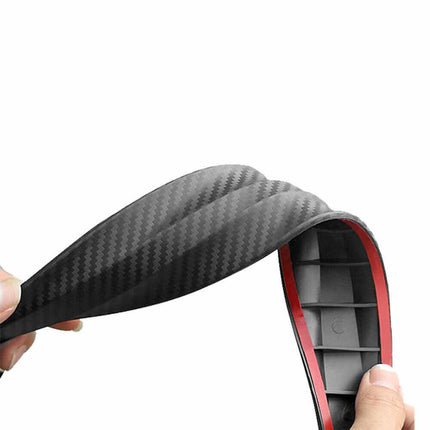 2PCS Car Bumper Protector Guard - Carbon Fiber Anti-Scratch Corner Strip, Universal Fit Black Trim