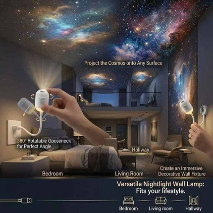 Galaxy Projector Night Light 3 Films 15 Pictures USB 360° Projection Lamp