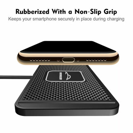 Car Wireless Fast Charging Mat Non-Slip Pad Holder with 1M Cable