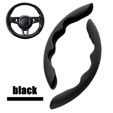 Fluffy Plush Red Steering Wheel Cover, Universal Anti-Slip & Warm Grip for Comfortable Driving
