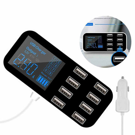 8-Port USB Type-C Hub Charger Dock Charging Station with LED Display
