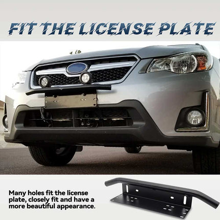 Universal LED License Plate Light Kit-Durable Bracket for Bull Bar & Bumper Mounting, Enhances Front Plate Frame Visibility