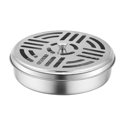 Stainless Steel Mosquito Coil Holder with Lid, Smokeless Repellent for Outdoor Anti Bug Fly