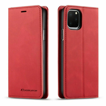 Premium Leather Magnetic Flip Wallet Case for iPhone 17