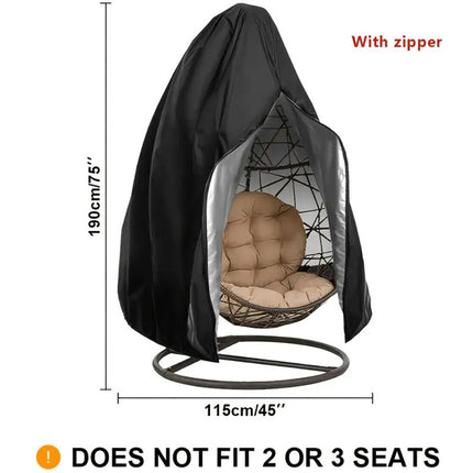 210D Waterproof Oxford Outdoor Hanging Egg Chair Cover – Heavy Duty Dust & Rain Protection, Universal Fit for Patio Garden