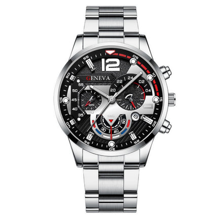 Men's Stainless Steel Business Fashion Watch with Gift Bracelet