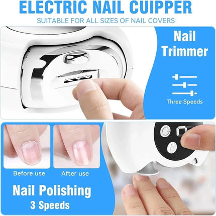 Rechargeable Electric Nail Clipper & File Safe Automatic Trimmer Cutter