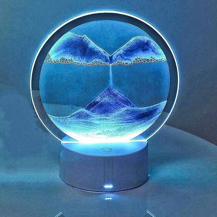 3D LED Moving Sand Table Lamp with 16 Colors Quicksand Hourglass Sea Landscape