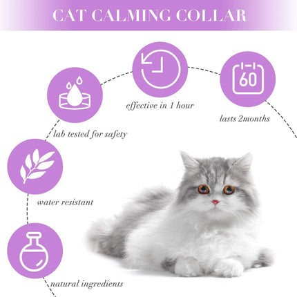 Calming Collar for Cats 3 Pack, Natural Lavender & Pheromone