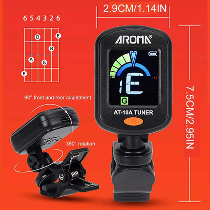Rechargeable Digital Guitar Tuner for Acoustic Guitar & Violin