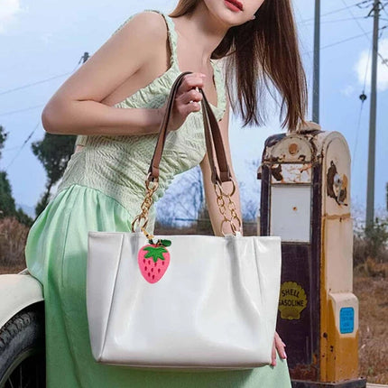 Strawberry Coin Purse Keychain Leather Small Bag Charm