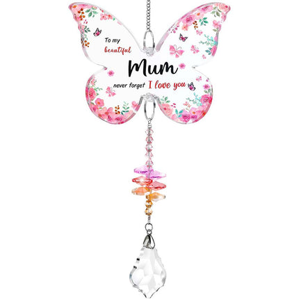 Unique Butterfly Crystal Suncatcher Gift for Mom from Daughter Son