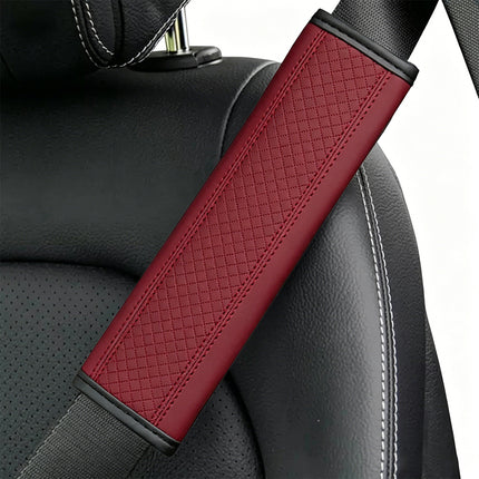 2PCS Leather-Embossed Seat Belt Shoulder Pad Covers