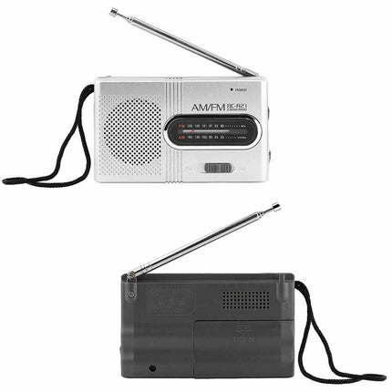 Portable Mini Pocket AM/FM Radio with Built-in Speaker Stereo Battery Powered