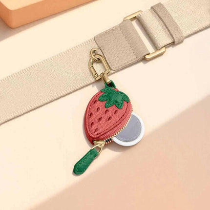 Strawberry Coin Purse Keychain Leather Small Bag Charm