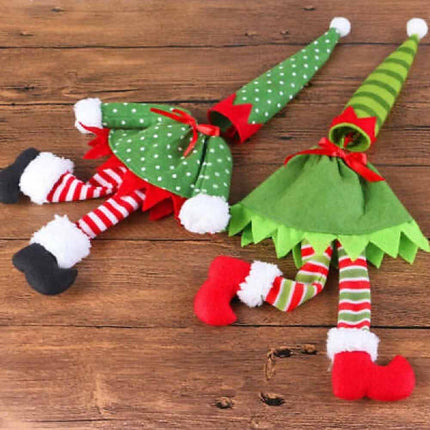 4Pcs Christmas Santa Hat Bottle Topper Wine Cover Xmas Table Decor