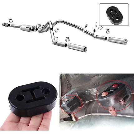 Universal Heavy Duty Exhaust Hanger Kit - 4PCS Black Rubber Pipe Mount Brackets for Car