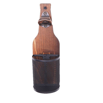 Wall-Mounted Bottle Opener with Cap Catcher for Kitchen & Bar Use