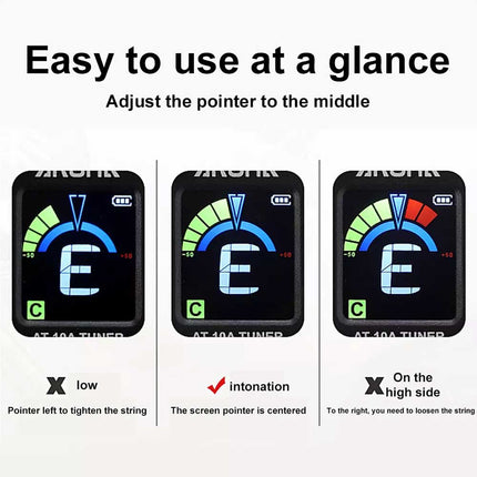 Rechargeable Digital Guitar Tuner for Acoustic Guitar & Violin