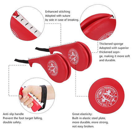 Double Kick Paddle & Punch Pad for Taekwondo, MMA, Kickboxing Training