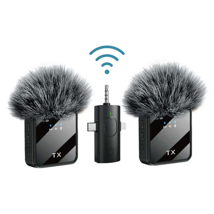 Dual Wireless Lavalier Microphone Plug-Play Lapel Mic for Phone Recording Vlogging